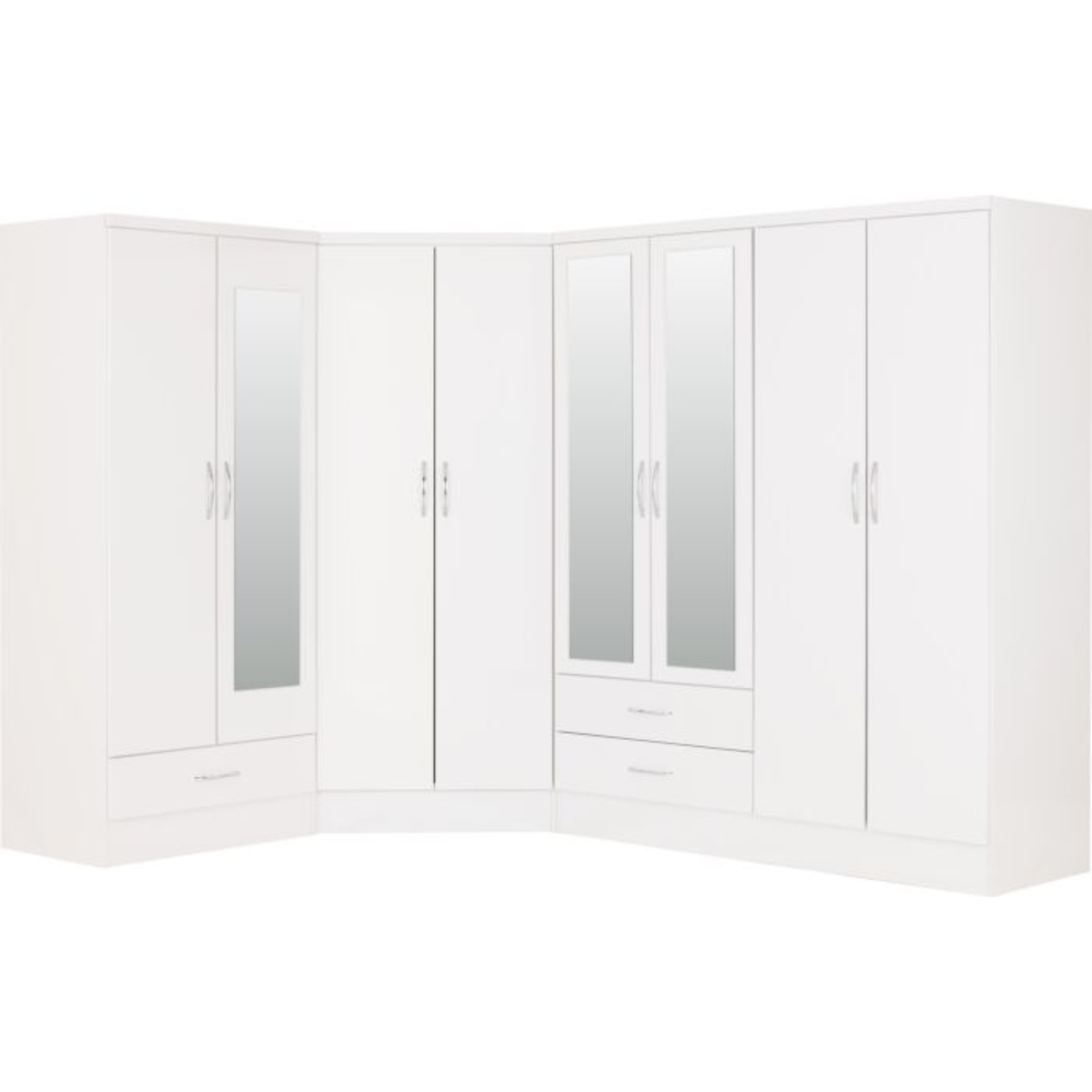 Nevada 2 Door 1 Drawer Wardrobe – White Gloss