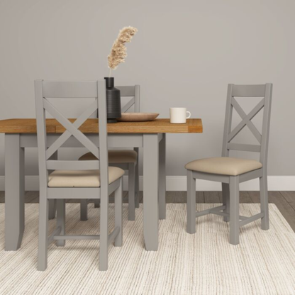 Windsor Extending Dining Table in Pebble Grey & Oak