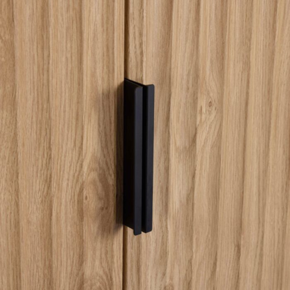 Miami 2 Door Wardrobe – Oak Effect & Black, Compact Storage