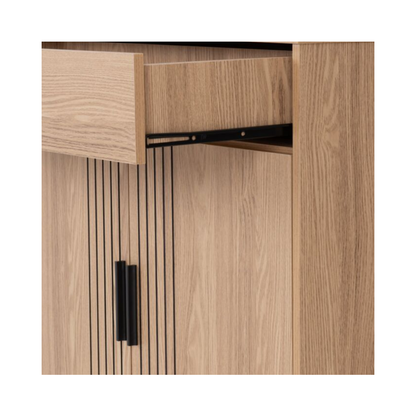 Tessa 2 Door 1 Drawer Sideboard – Natural Oak Effect