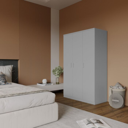 Dakota 3 Door Wardrobe – Light Grey