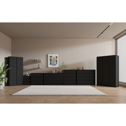 Malvern Black 2 Door Wardrobe with Hanging Rail & Shelf