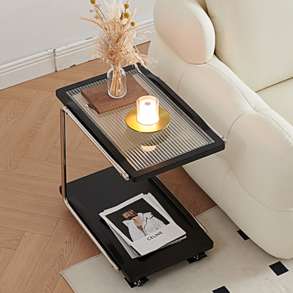 Demetrius Side Table With Trolleys, Black £419.00