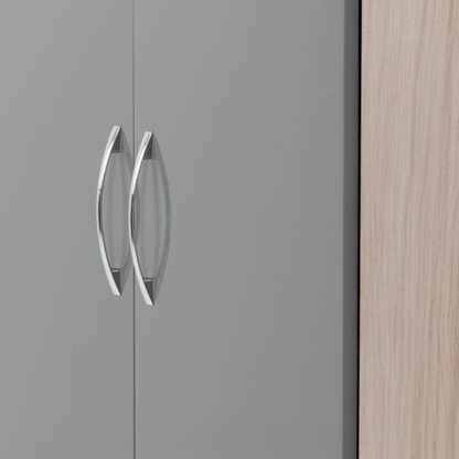 Nevada 2 Door Corner Wardrobe – Grey Gloss & Oak