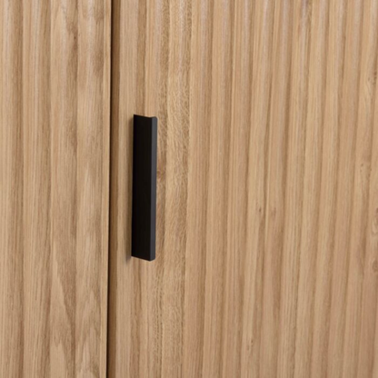 Miami 3 Door Wardrobe – Oak Effect & Black, Dual Storage