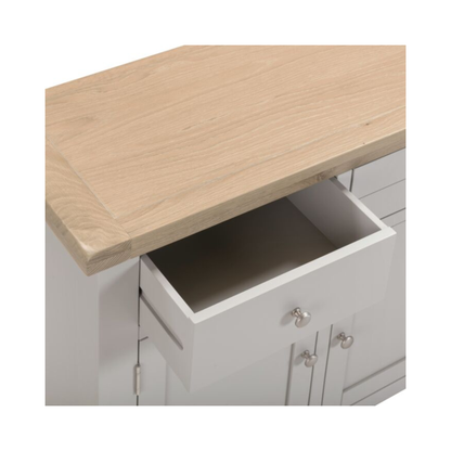Windsor 3 Door 3 Drawer Sideboard – Pebble Grey/Oak