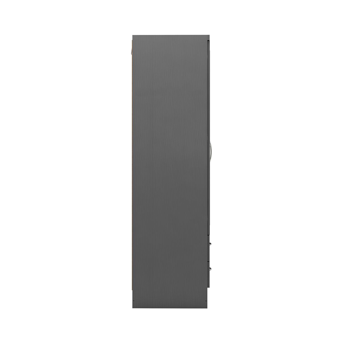 Nevada 3-Door 2-Drawer Wardrobe with Mirror – 3D Effect Grey