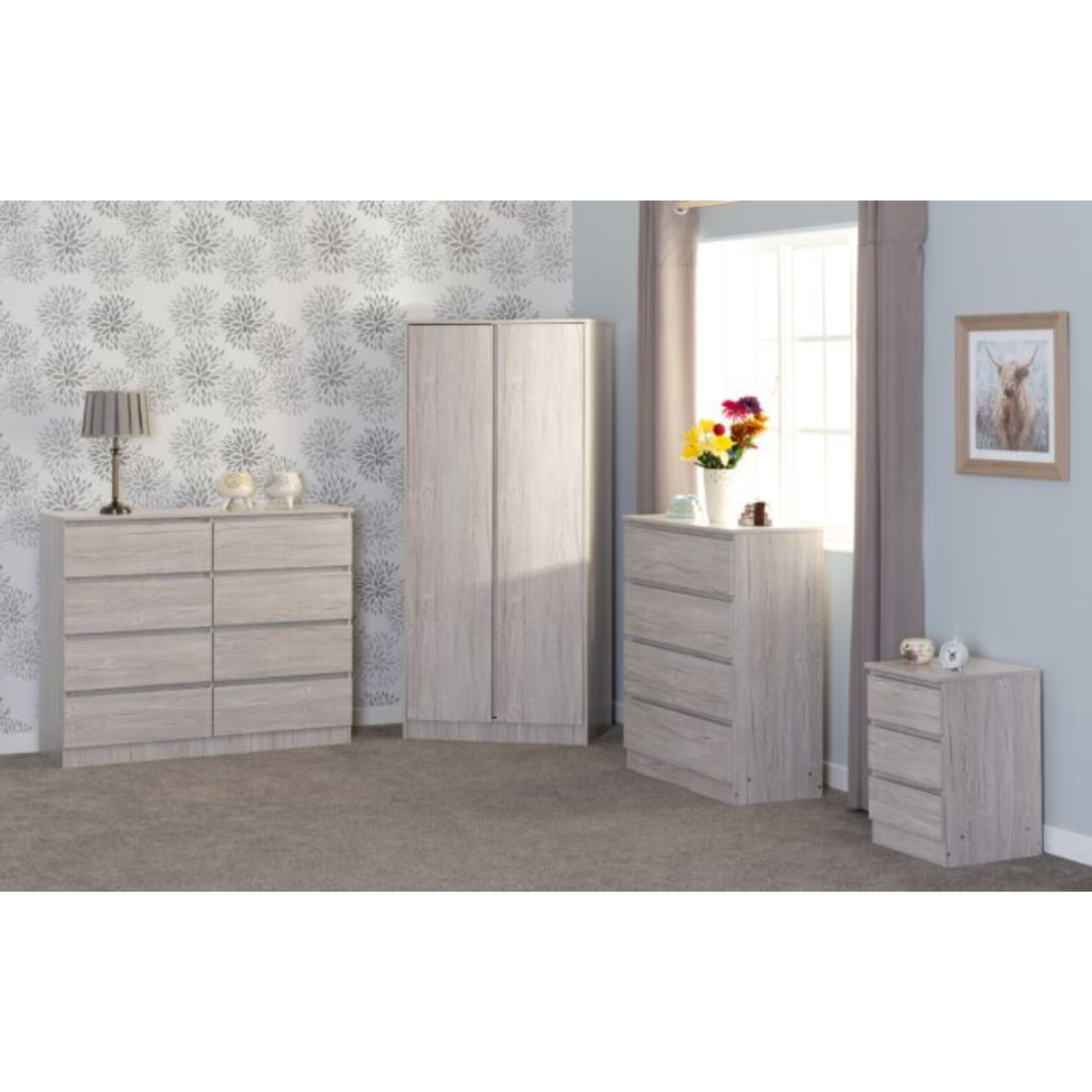 Malvern 3 Door Wardrobe – Urban Snow