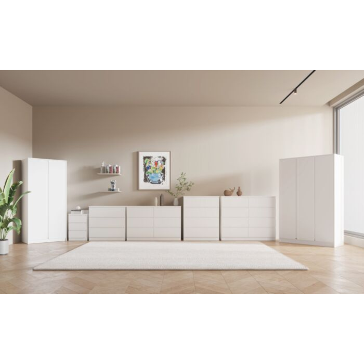 Malvern 3 Door Wardrobe – White | Modern Bedroom Storage