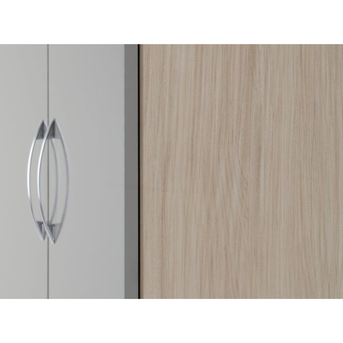 Nevada 2 Door 1 Drawer Wardrobe – Grey Gloss & Oak