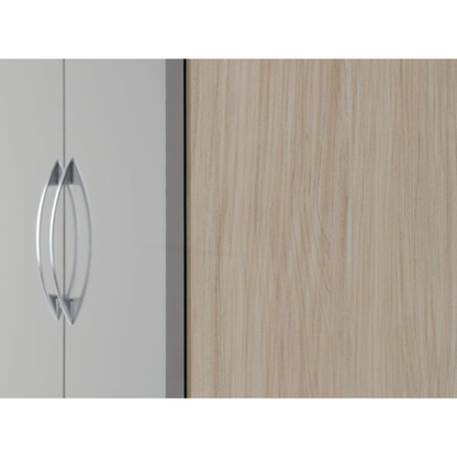 Nevada 2 Door 1 Drawer Wardrobe – Grey Gloss & Oak