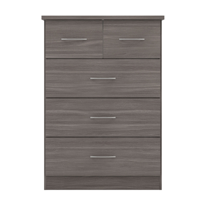 Nevada 2 Door 1 Drawer Wardrobe Bedroom Set Black Wood Grain