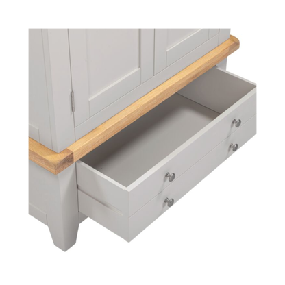 Windsor 2 Door 1 Drawer Wardrobe – Pebble Grey/Oak