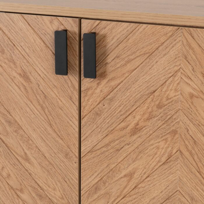 Leon 2 Door 2 Drawer Cabinet – Medium Oak Effect Storage Unit