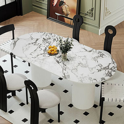 Ava Vintage Dining Table, Marble