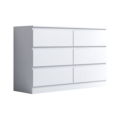 FWStyle Stora 6-Drawer Wide Chest – Matt White