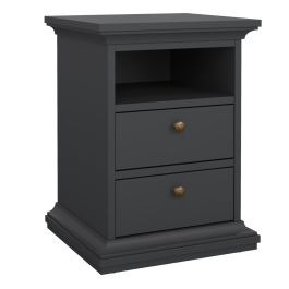 Paris Bedside 2 Drawers in Matt Grey