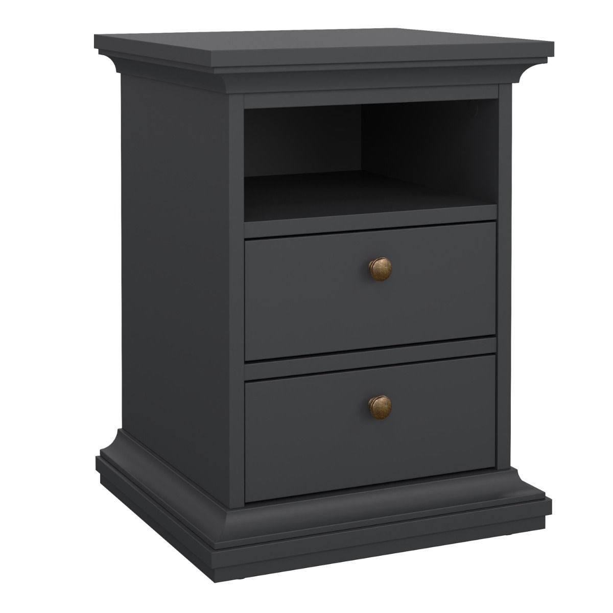 Paris Bedside 2 Drawers in Matt Grey