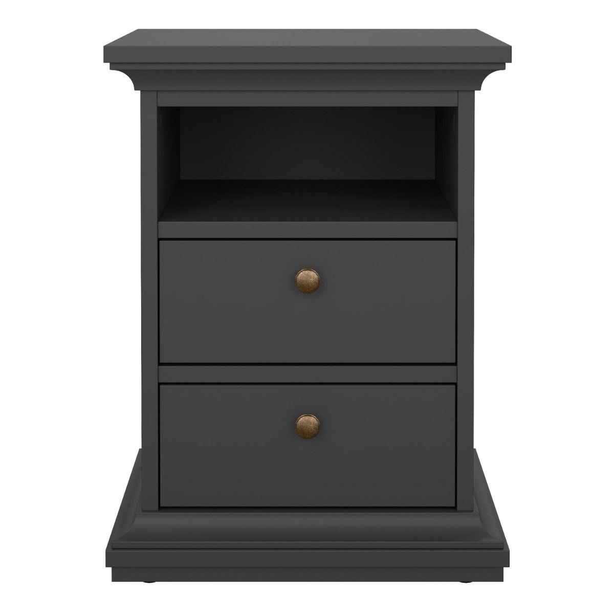 Paris Bedside 2 Drawers in Matt Grey