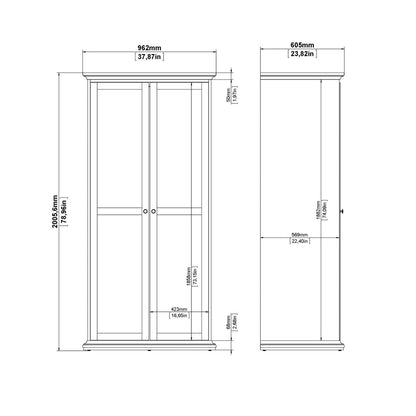 Paris Wardrobe with 2 Doors in White