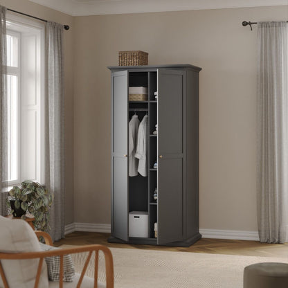 Paris Wardrobe with 2 Doors in Matt Grey