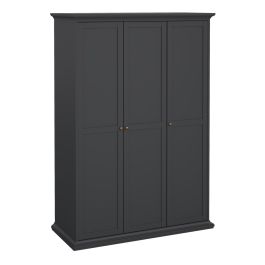 Paris Wardrobe with 3 Doors in Matt Grey