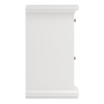 Paris Nightstand 1 Door + 1 Drawer in White