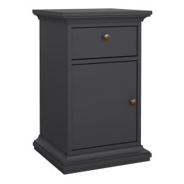 Paris Nightstand 1 Door + 1 Drawer in Matt Grey
