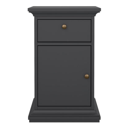 Paris Nightstand 1 Door + 1 Drawer in Matt Grey
