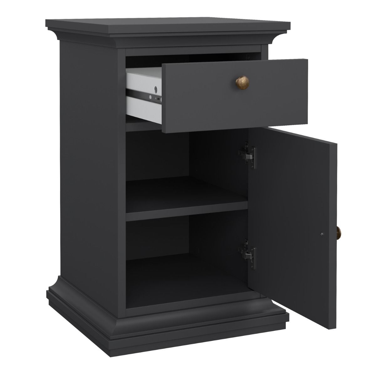 Paris Nightstand 1 Door + 1 Drawer in Matt Grey