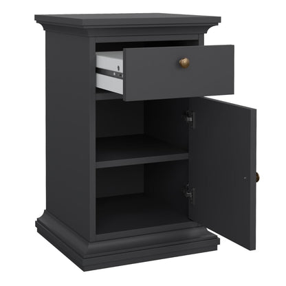 Paris Nightstand 1 Door + 1 Drawer in Matt Grey
