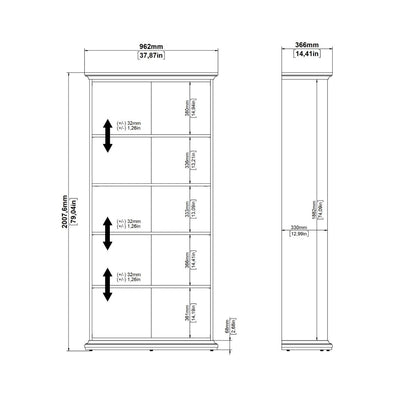 Paris Tall Bookcase in Matt Grey