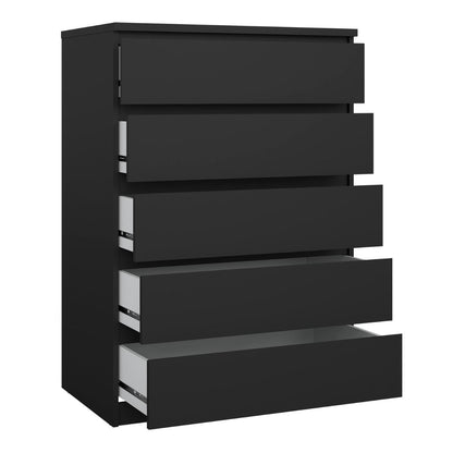 Naia Chest with 5 Drawers in Black Matt