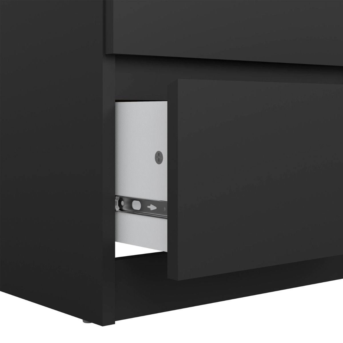Naia Narrow Chest with 5 Drawers in Black Matt