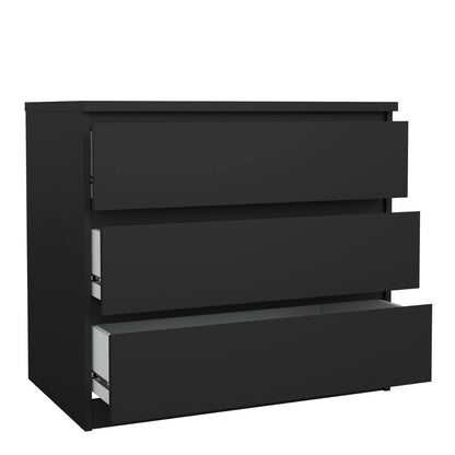 Naia Chest with 3 Drawers in Black Matt