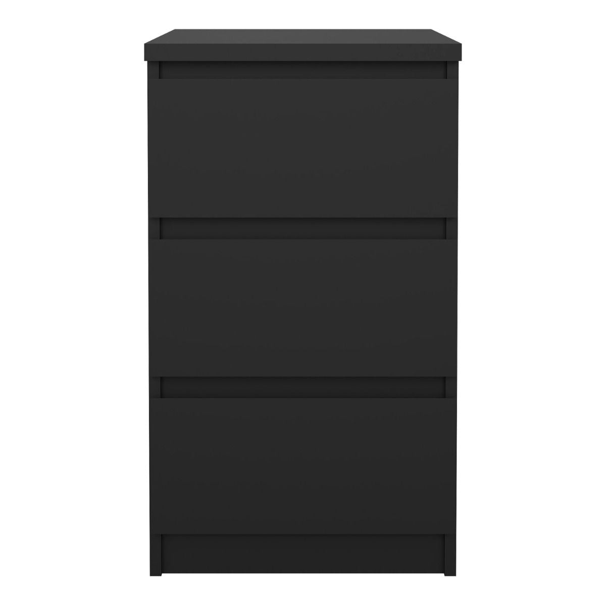 Naia Bedside with 3 Drawers in Black Matt