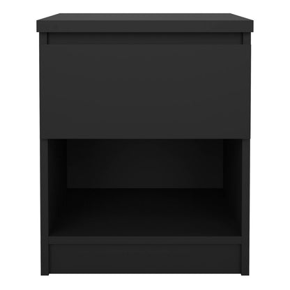 Naia Bedside with 1 Drawer 1 Shelf in Black Matt