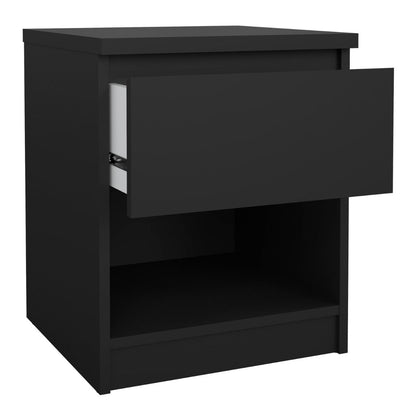 Naia Bedside with 1 Drawer 1 Shelf in Black Matt