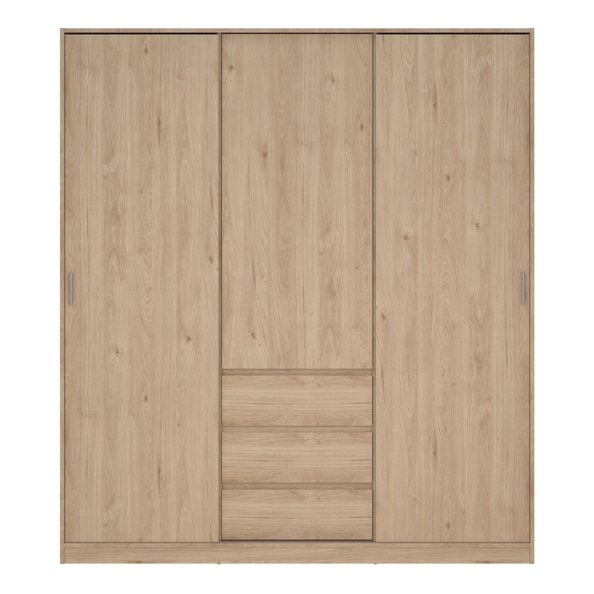 Naia Wardrobe with 2 Sliding Doors 1 Door 3 Drawers in Jackson Hickory Oak