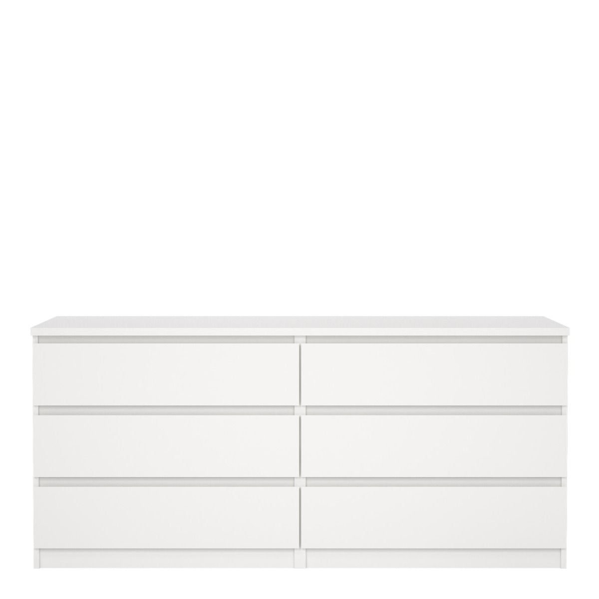 Naia Wide Chest of 6 Drawers in White