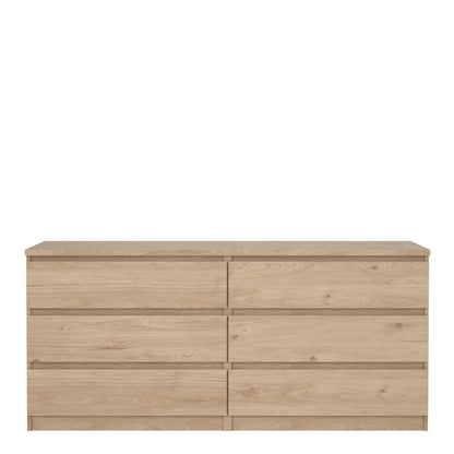 Naia Wide Chest of 6 Drawers in Jackson Hickory Oak