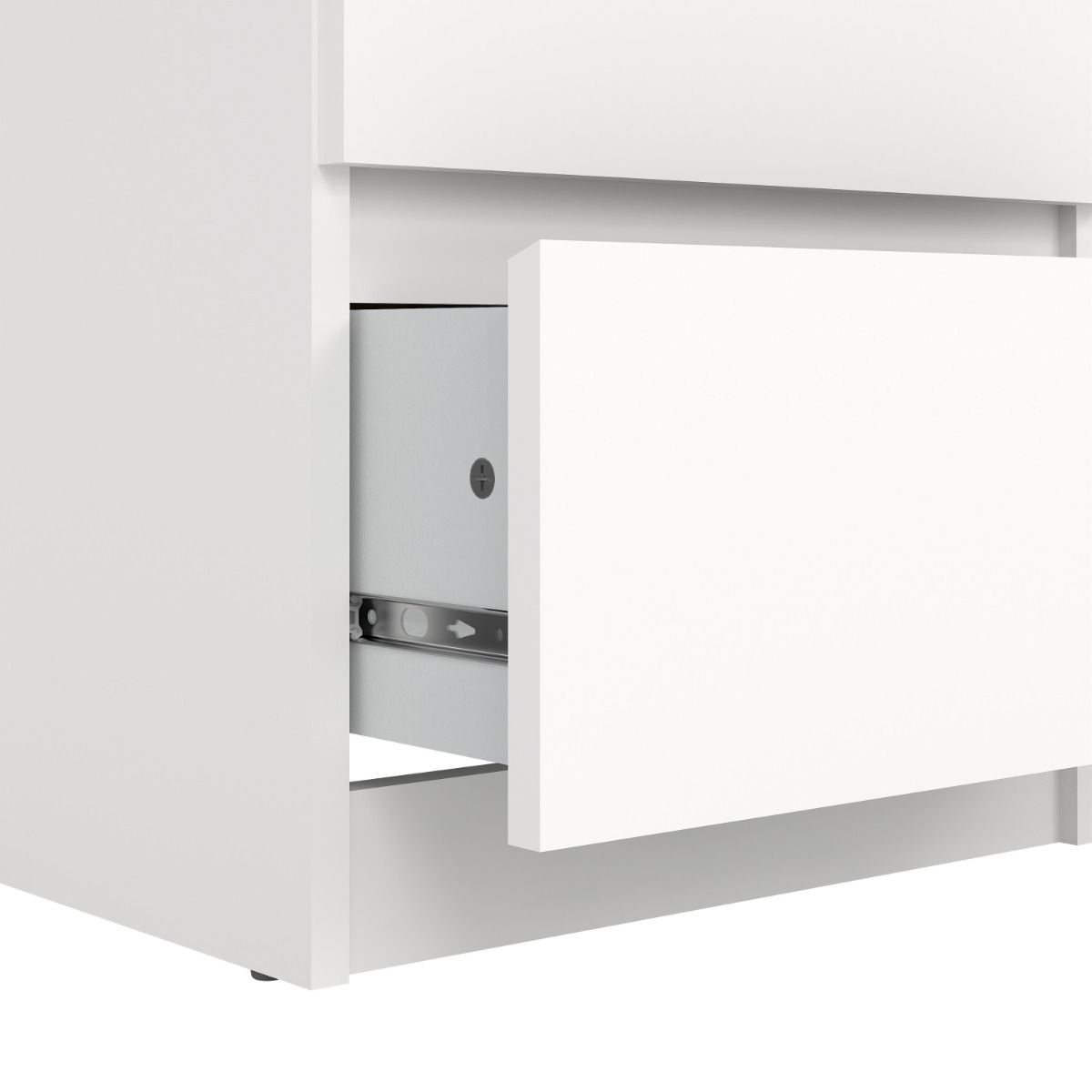 Naia Narrow Chest of 5 Drawers in White
