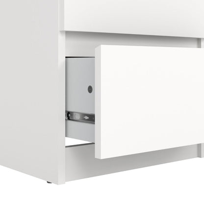 Naia Narrow Chest of 5 Drawers in White