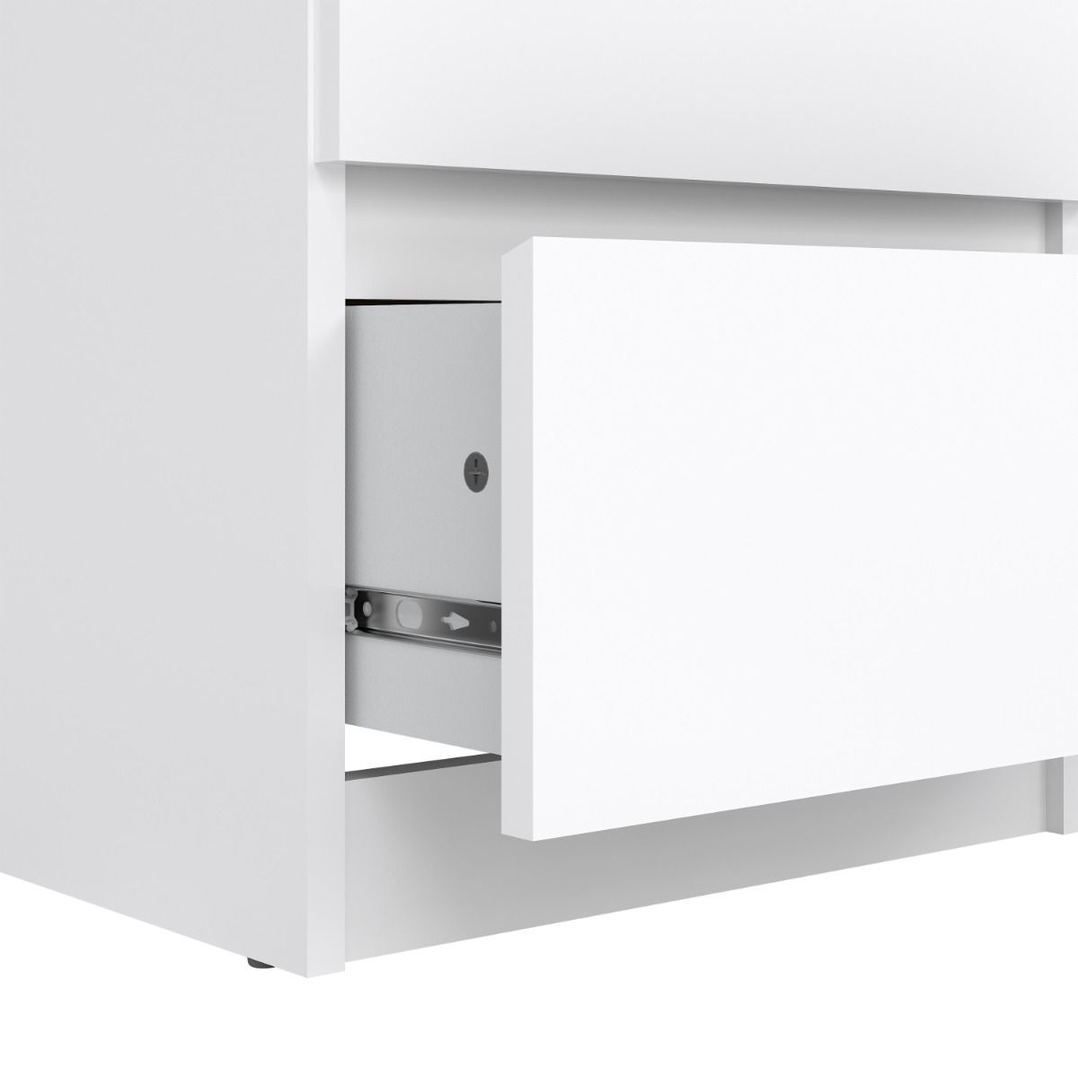 Naia Narrow Chest with 5 Drawers in White High Gloss