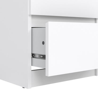 Naia Narrow Chest with 5 Drawers in White High Gloss