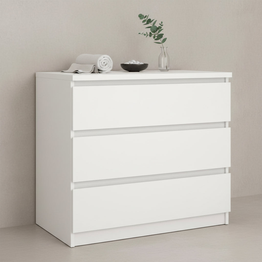 Naia Chest of 3 Drawers in White