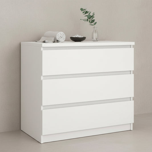 Naia Chest of 3 Drawers in White