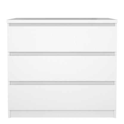 Naia Chest with 3 Drawers in White High Gloss