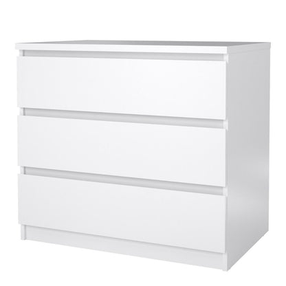 Naia Chest with 3 Drawers in White High Gloss