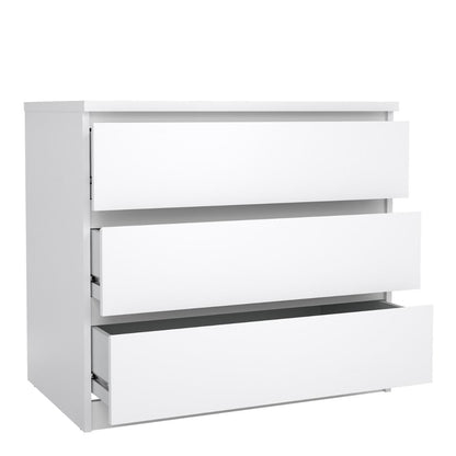 Naia Chest with 3 Drawers in White High Gloss